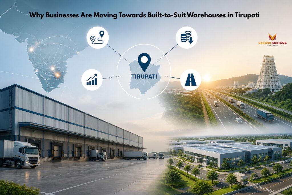 warehouse for lease in Tirupati Modern built-to-suit warehouse in Tirupati with highway connectivity and industrial infrastructure