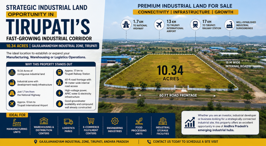 Industrial Land for Sale in Tirupati | vishwamohana infra